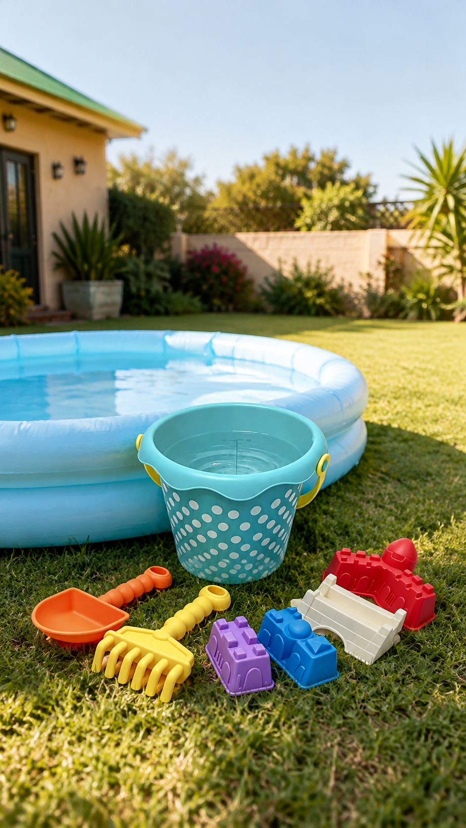 Colourful six-piece beach toy set